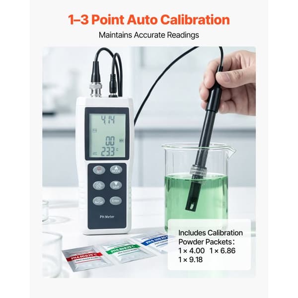 PH Digital Mätare 0-14 pH-Duoku-pH Test Kit med Vattentät IP68 Sensor, Automatisk Kalibrering i 3 Punkter, för Hydroponik