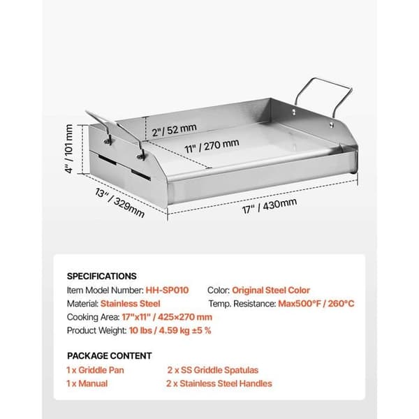 Bakplåt - DUOKU - Universell rektangulär - Rostfritt stål - 425 x 270 mm - Avtagbara handtag
