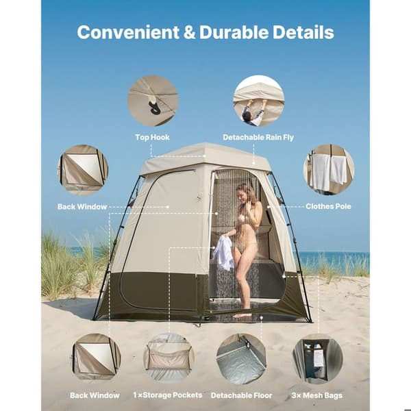 Portable Camping Bruser Telt-Duoku-2500x1220x2180 mm-2 Rum-Oxford 150D Stof