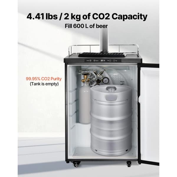 CO2-flaska-Duoku- 2 kg- Legerat Stål med Grå Sprutlackering- DIN 477 Ventil- Handtag och Justerbart Tryck