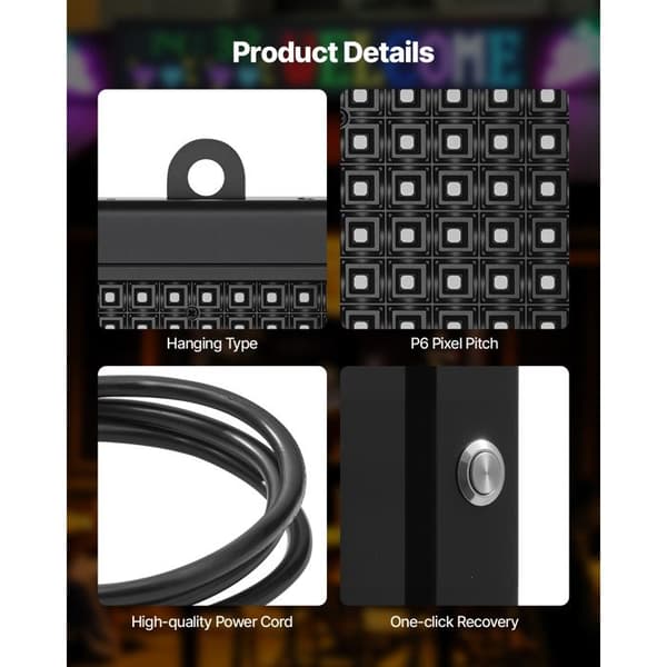 LED-skilt Programmable-Duoku-99x41,2 cm-Digitalt Farveskilt P6-Privat Tekst og Mønstre