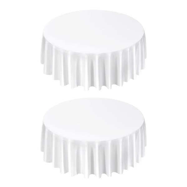 Rund Dækken - DUOKU - 3048 mm - Polyester - Pletresistent - Maskinvaskbar Vit