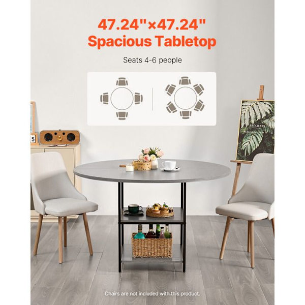 Rund Matbord - DUOKU - 120 cm - MDF Trä - 4 Platser - Nutida Design