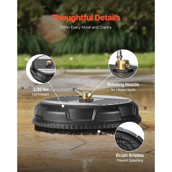Overfladevasker - DUOKU - QD-XDP06 - 385 mm - Renseaccessorie - Sort Svart