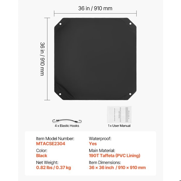 Skyddsomslag för Utomhusluftkonditionering-Duoku-91x91 cm-Polyester med PVC-foder-Regnresistent