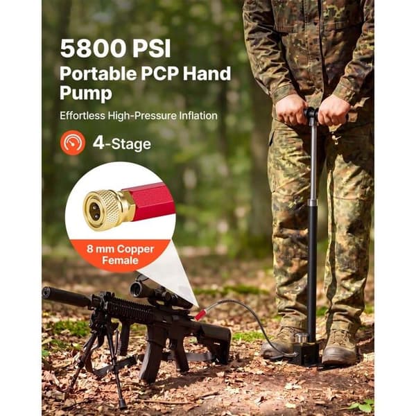 Handpump PCP 4 Våningar-Duoku-Högt tryck för Luftgevär, Paintball, Pumpning av Däck, Maxtryck 40 MPa