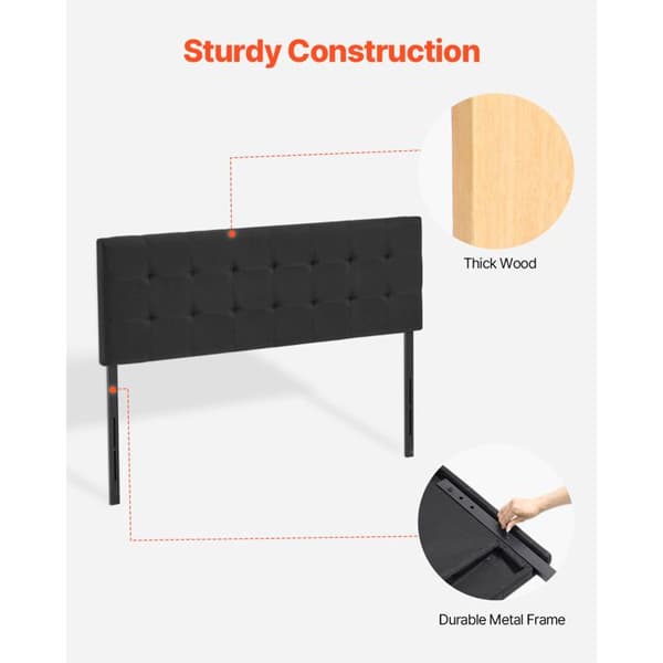 Hovedgærde - DUOKU - Queen Size - Højdejusterbar - Polstret - Moderne