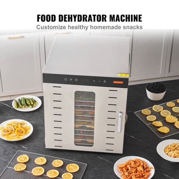 Madmad dehydrator - DUOKU - SS-10X - Rustfrit stål - 1000 W - 10 hylder