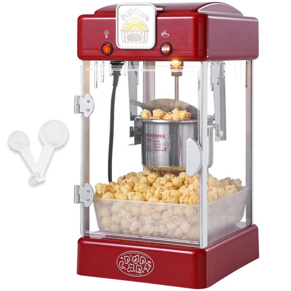 Popcornmaskine - DUOKU - Kettle Popper - 300 W - 2,5 oz - Rød Röd