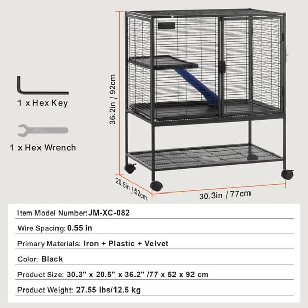 Fuglebur - DUOKU - JM-XC-082 - 770x520x920 mm - Sort - Let at samle