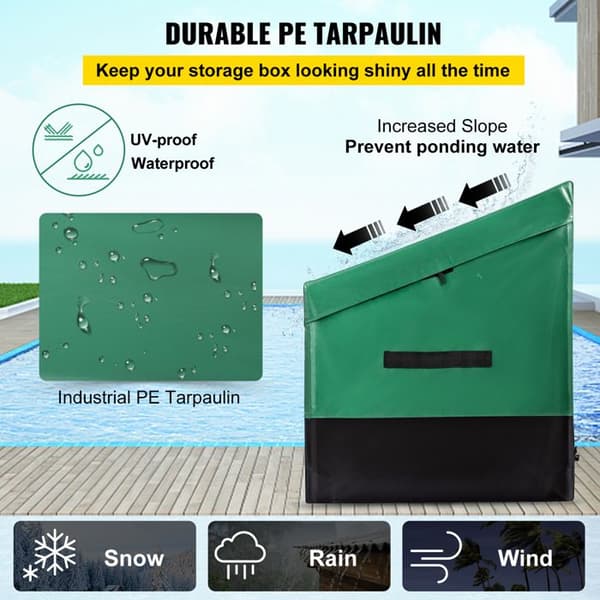 Uteförvaringsbox - DUOKU - VV-OSB-230 - 230 Gallons - Vattentät PE-Tarps - Galvaniserad Ram