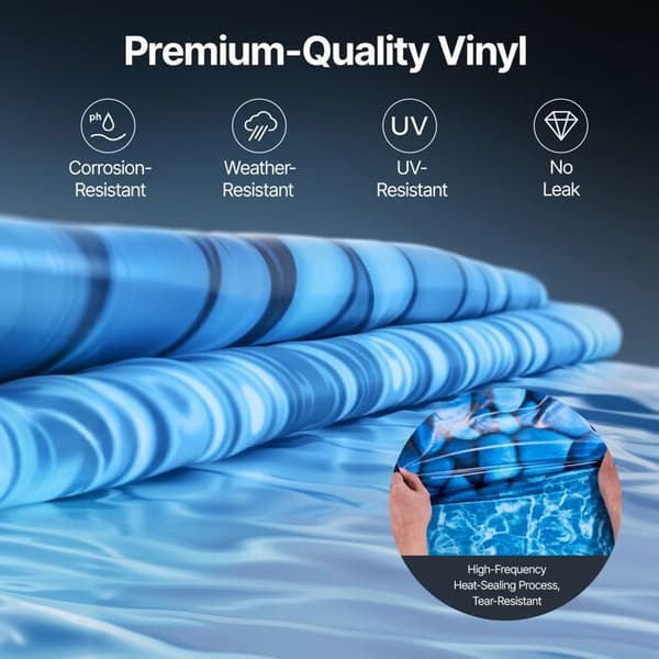 Oval Poolöverdrag - DUOKU - 732x366x120 cm - Hållbar Vinyl - Unibead Standard