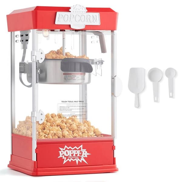 Popcorn-kone - DUOKU - 6077 - 480 W - 4 oz - Elokuvatyylinen - Punainen Röd