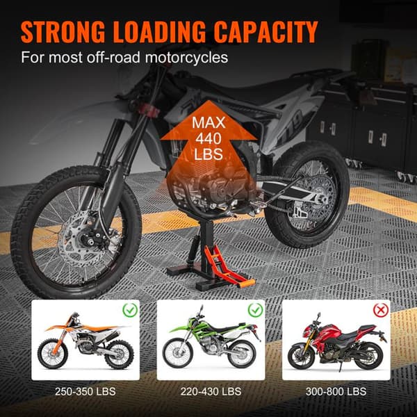 Support Elevation til Off-road Motorcykel - Duoku - 440 lb kapacitet - Hydraulisk løft funktion, til reparation