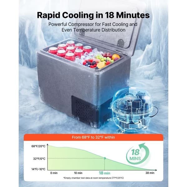 Bärbar elektrisk kylbox - DUOKU - FE20 - 20 L - 12/24 V - Temp. -10°C till 10°C
