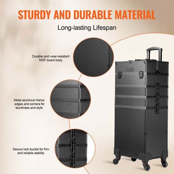 Mallette de Maquillage - DUOKU - TH3716 - Aluminium - Extra Large - 5 i 1