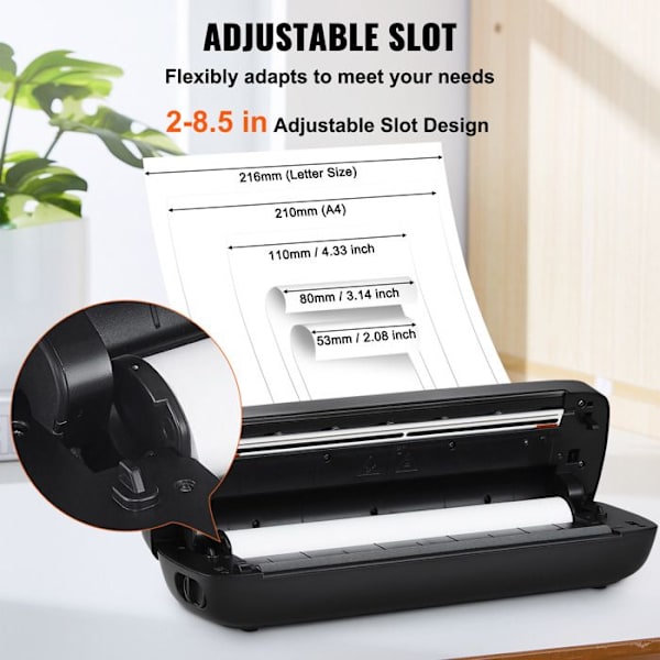 Bærbar Termisk Printer - DUOKU - 203 DPI - Bluetooth - 2600 mAh Batteri - A4/A5