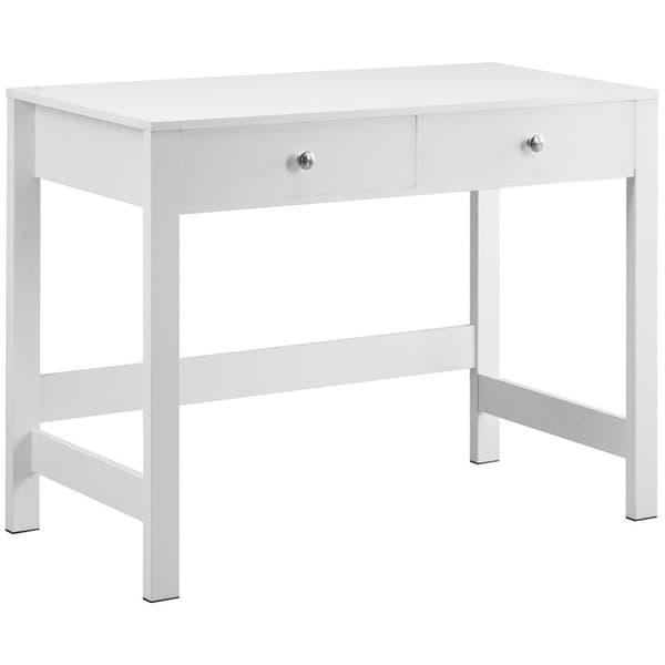 Bureau Compact med Opbevaringsskuffer-Duoku-Studie Bord til Børneværelse-Minimalistisk Design til Tegning-Hvid