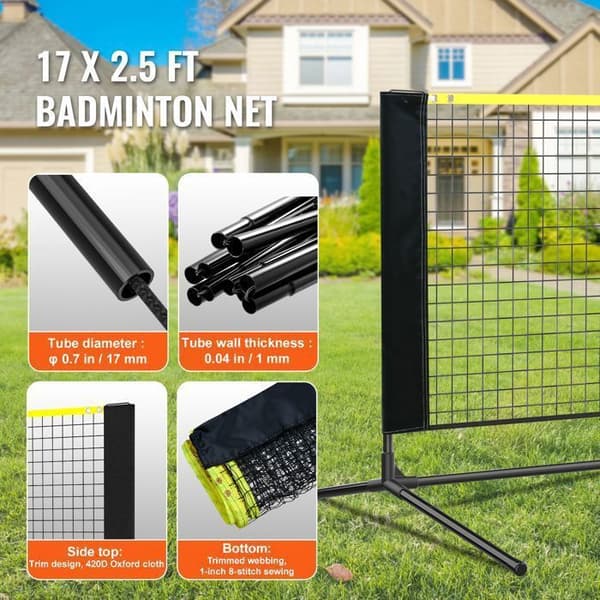 Badminton nätset - DUOKU - DKS-15100 - Justerbar höjd - Fällbar & bärbar - Stänger och väska