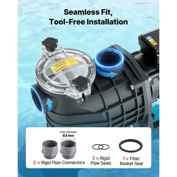 Poolpump - DUOKU - HCP3000 - 3000 W - 35000 L/h - Höjd 19 m