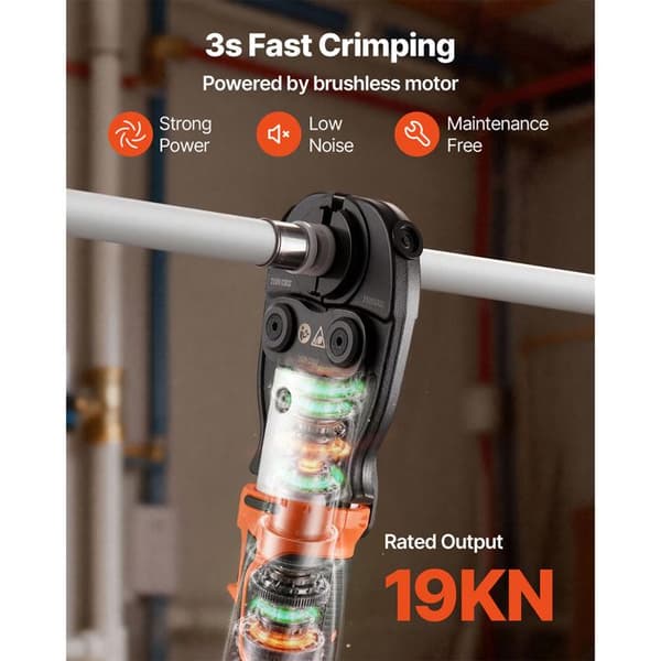 Trådløs Elektrisk Koldprofiler 18 V-Duoku-til VVS-Egnet til PEX- og Aluminium-plastikrør-2 Batterier 2 Ah-Lader