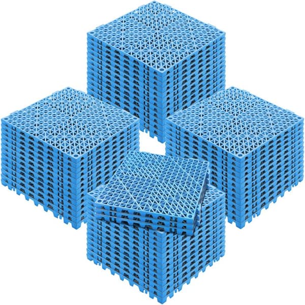 Modulär Stapelbar Kudde-Duoku- Set med 55 Mattor- 30 x 30 cm- PVC- Halkfria- Stapelbara Mjuka- med Dräneringshål