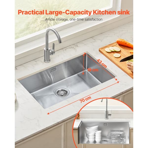 Köksvask - DUOKU - U704319RS0 - Rostfritt Stål 304 - 70 cm - 1 Rektangulär Balja