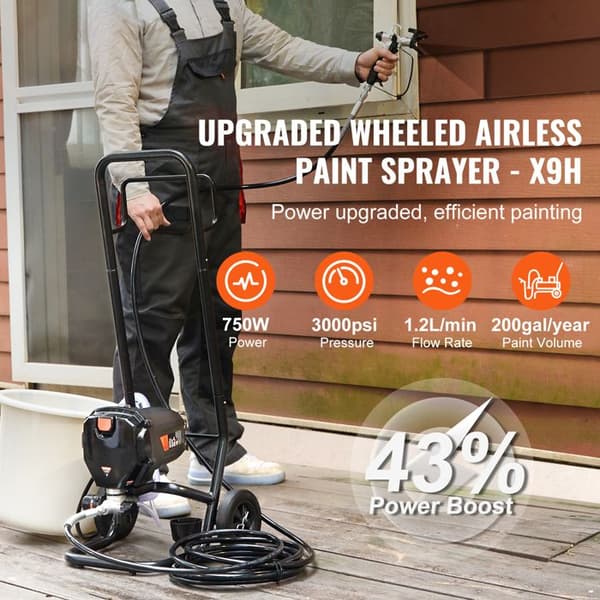 Luftlös färgspruta - DUOKU - RP8626 Plus - 750 W - 3000 PSI - Flöde ≥1,2 L/min
