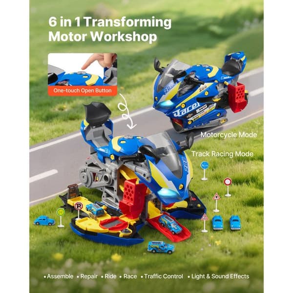 Legetøj Motor - DUOKU - Moto-Duoku-25 Dele - Lys- og Lyd-effekter - Alder 3 år og opefter - Blå