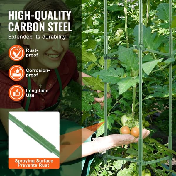 Sæt af 4 Tomatbure på 160 cm - Duoku - Stable Trellis Støtte - til Planter - Havepæle til Grøntsager