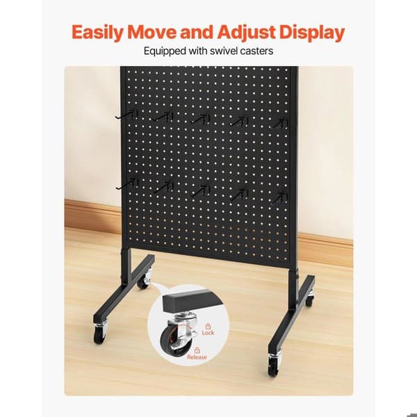 Præsentationsstand Paneler med Perforeringer-Duoku-60 x 167 cm-Perforeret Opbevaringspanel i Tykt Koldvalset Stål til Dagligvarebutik