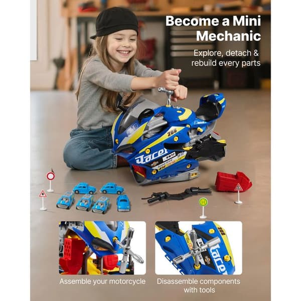 Legetøj Motor - DUOKU - Moto-Duoku-25 Dele - Lys- og Lyd-effekter - Alder 3 år og opefter - Blå