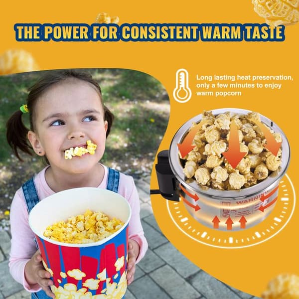 Popcornmaskin - DUOKU - NP08001SE - 300 W - 2,5 oz - Svart Svart