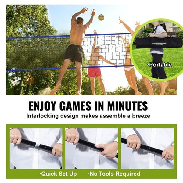 Bärbart volleybollnät - DUOKU - JH-202 - Utomhus - PE & stål - 6,72 kg