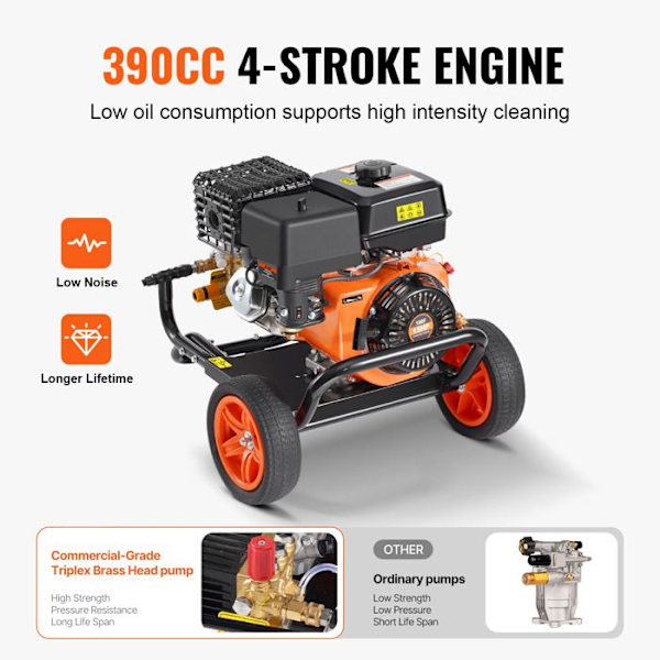 Högtryckstvätt - DUOKU - G250A - 4400 PSI - 15 L/min - Kopparpump