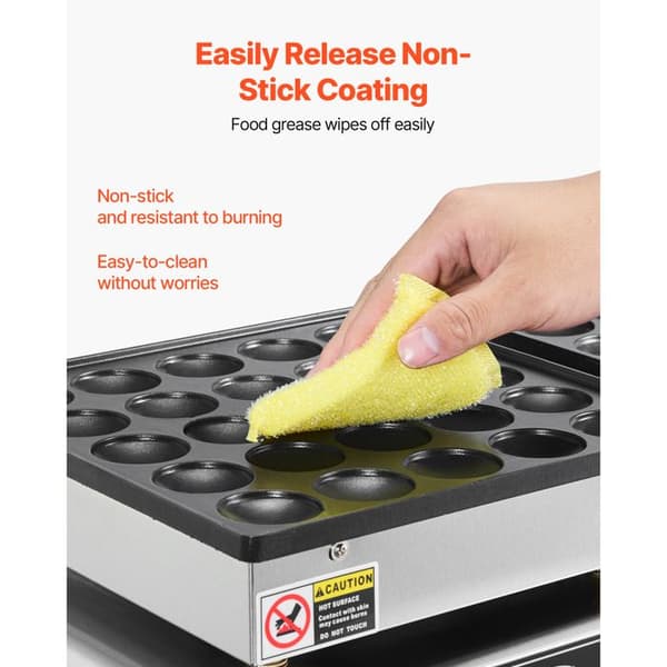 Mini-crepegrill Elektrisk - DUOKU - AK-H50 - Rustfrit Stål - 1800 W - 50 Mini-Vafler Pengar