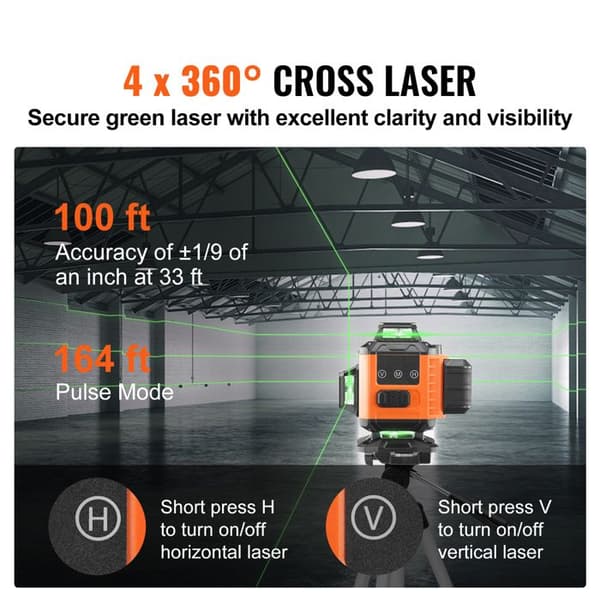 Laser nivå - DUOKU - CM04 - Grön krysslinje - Självnivellerande - Precision 1 mm Grön