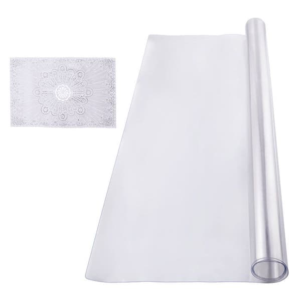 Bordsskydd - DUOKU - Rektangulär - 76 x 152 cm - Transparent PVC - 1,5 mm tjock. Transparent