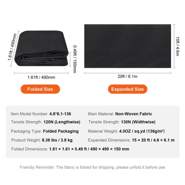 Geotextil - DUOKU - 15x20FT - Robust 4OZ - Dække - Dræningskontrol