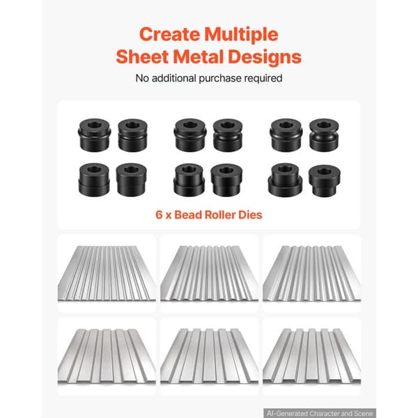 Manuell Kantpress 483 mm 1,2 mm-Duoku-med Formningsrullar för Aluminium- och Kopparplåtar, Hållbar, Utrustad med Justerbart Stopp