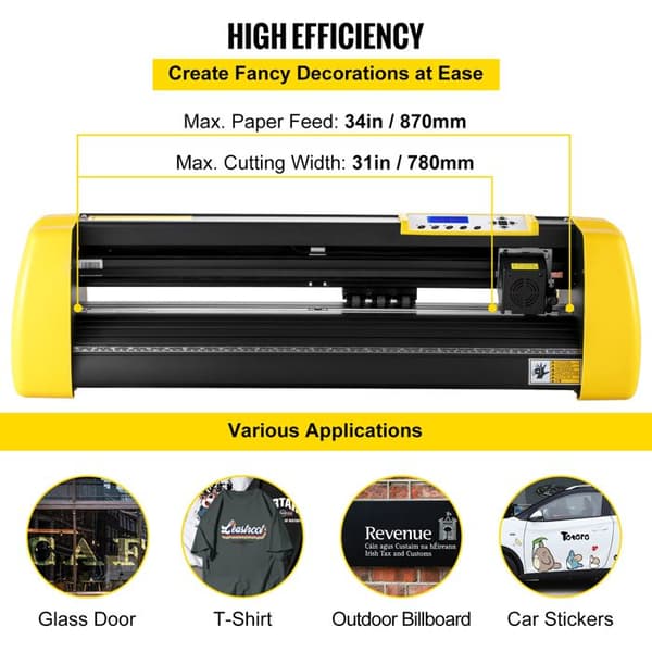 Vinylafskærer - DUOKU - Plotter 34" - LCD-Skærm - 3 Blade - Til Privat og Professionelt Brug