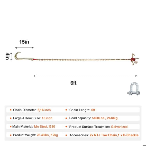 Hænkekæde - DUOKU - G80 - 2 Stykker - 180 cm - Kapacitet 2448 kg