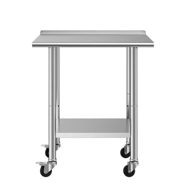 Professionel Køkkenarbejdsbord-Duoku-Inox Overflade 76,2x61 cm med 2 Niveauer, Ideel til Forberedelse i Café