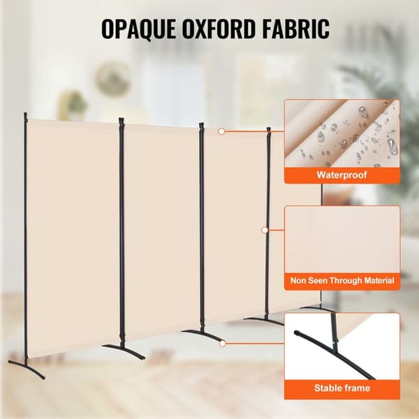 Avskiljande Vägg - DUOKU - Fällbar Rumsskärm - 4 Paneler - Beige - Inomhus beige