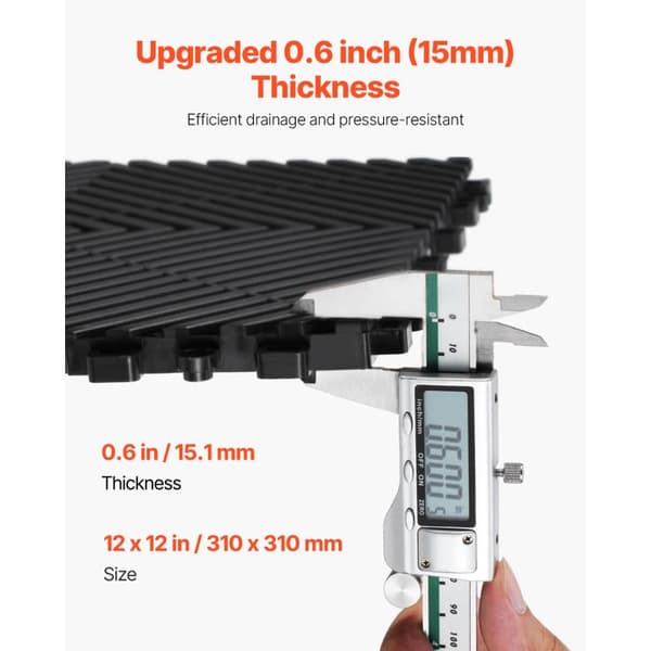 Dräneringsmatta Sammanfogbar-Duoku-310x310 mm-Modulär Sammanfogbar-PP Halkskyddande Svart-12 st