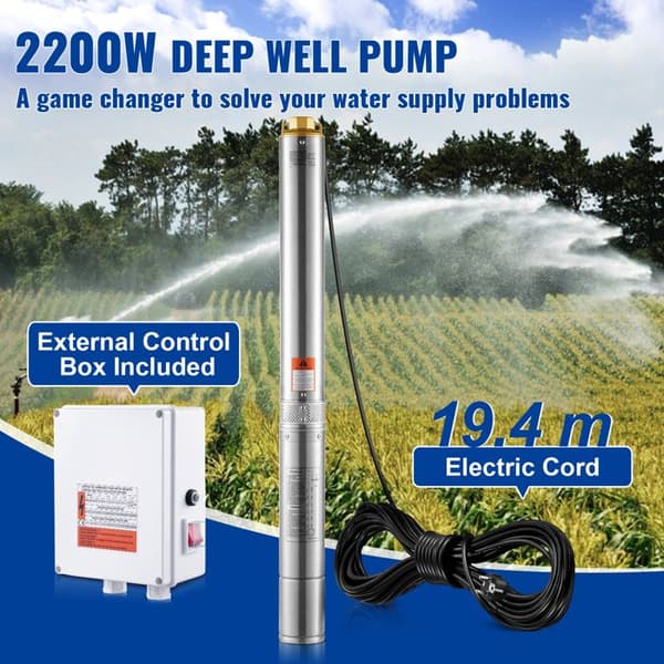 Nedsänkt Pump - DUOKU - 4SDM6/20 - 2200 W - Rostfritt Stål - Flöde 9,8 m³/h
