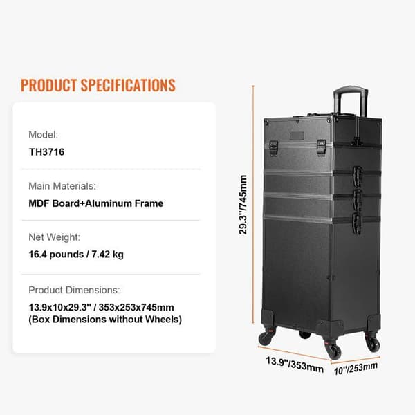 Målarväska - DUOKU - TH3716 - Aluminium - Extra Stor - 5 i 1