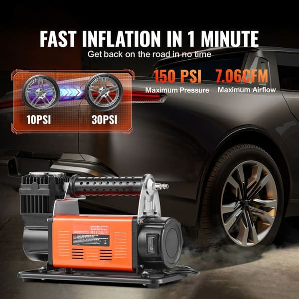 Bärbar Däckpump - DUOKU - YD-127 - 12 V - 150 PSI - 7,06 CFM