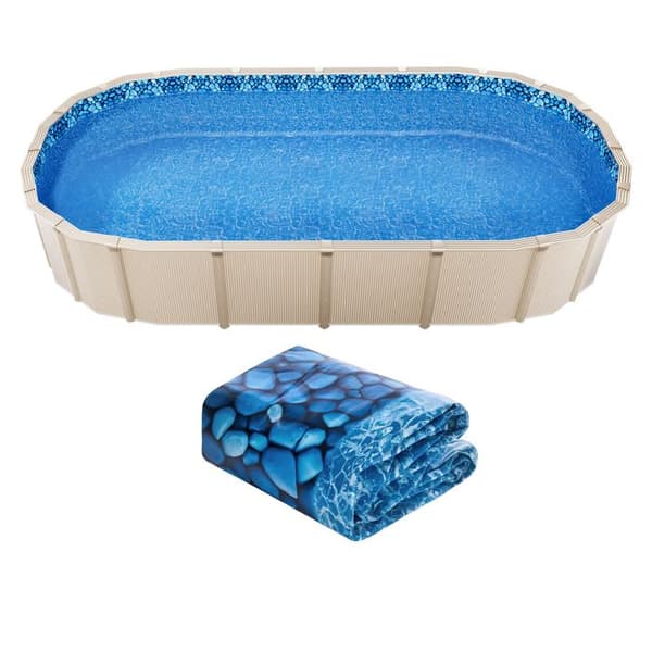 Poolöverdrag - DUOKU - Oval - 15 x 30 ft - Hållbar Vinyl - Höjd 48-54 tum