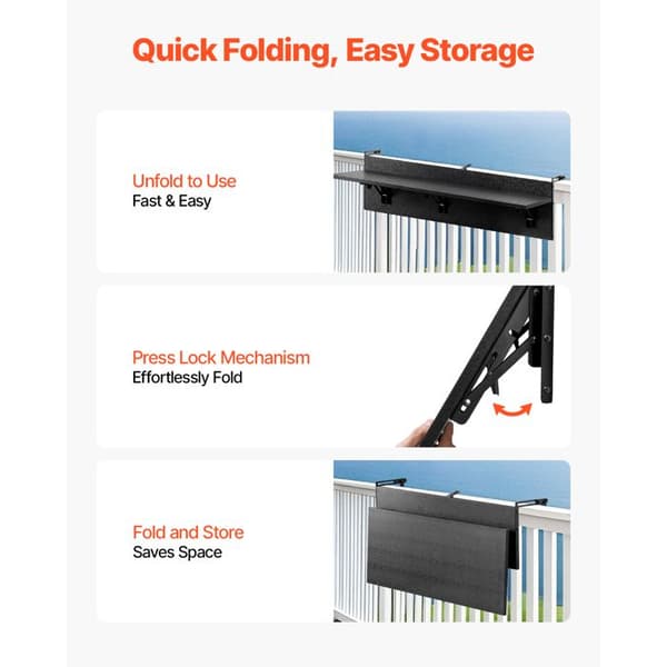 Upphängd Bord - DUOKU - Modell DL-BC04 - Fällbar - Rostfritt Stål - 122 x 45 cm